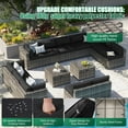 thumbnail image 3 of Clouddwell 14 Piece Patio Furniture Set Wicker Rattan Patio Conversation Set Outdoor Sectional Sofa Set with Coffee Table and Black Cushions(Waterproof Cover Included), 3 of 6