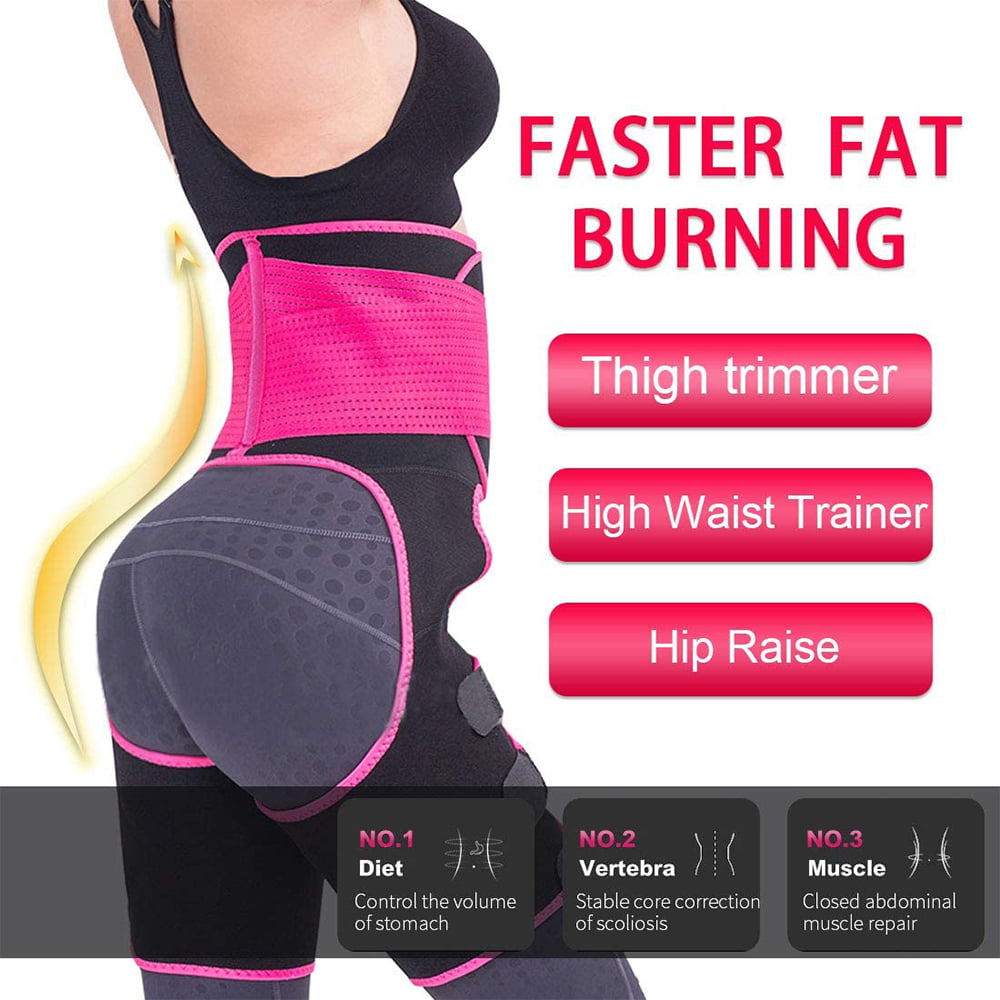 SUNPLAY 3-in-1 High Waist Thigh Trimmer Yoga Running Fitness Weight lossShaping Invisible Lift Butt，LifterShaper Waist Slimming for Women 
