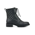 thumbnail image 2 of White Mountain Womens Dashing Faux Suede Quilted Combat & Lace-up Boots, 2 of 3