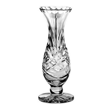 Majestic Gifts Crystal Hand Cut Mouth Blown Fully Leaded Footed Bud Vase,