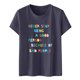 thumbnail image 1 of Blusa informal con estampado de manga corta y cuello redondo para mujer Pompotops  hfajkhk126219, 1 of 3
