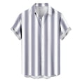 thumbnail image 4 of YueHuiYing Men's Linen Shirts Short Sleeve Casual Shirts Button Down Shirt for Men Beach Summer Wedding Shirt, 4 of 7