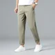 thumbnail image 2 of Pantalones casuales de verano para hombre, pantalones masculinos de seda fría, nuevos pantalones de calle clásicos, pantalones largos de algodón y poliéster de talla grande, 2 of 4