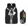 thumbnail image 3 of Mochilas para estudiantes Mujeres Diy Michael Jackson Impresión Mochilas para niños Niños Hombres Mochila Juego de 2 piezas con estuche para lápices, 3 of 5