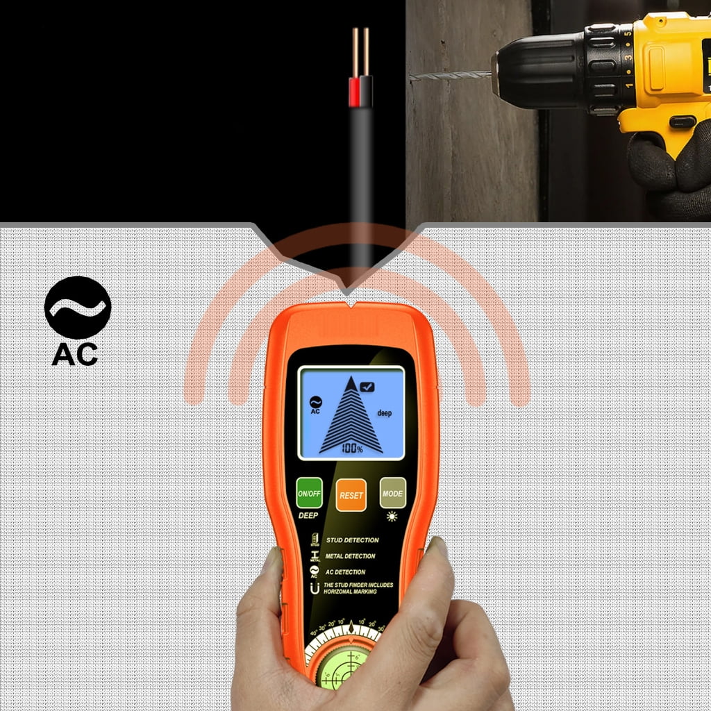 Portable Lightweight Handheld Detector Wire Pipe Power Scanner Suitable for Metal Wall Scanning with Long Battery Lifes