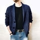 thumbnail image 2 of Gibobby Suéteres para hombre Suéter casual de punto con cuello en V y botones para hombre(Azul oscuro,CH), 2 of 5