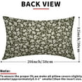 thumbnail image 4 of Olive Green Beige Daisy Floral Lumbar Pillow Covers 12X20 Inch Vintage Flowers Pillow Cases Set of 2 Block Print Cotton Linen Throw Pillows Farmhouse Decor For Sofa Couch Porch Bed Cushion Outdoor, 4 of 6