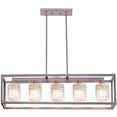 thumbnail image 5 of Vanity Art 10015AS Elegant Cut Crystal Glass 5 Light Linear Pendant - 16 x 8 x 52 in., 5 of 9