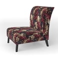 thumbnail image 3 of Designart "Grand Regency Damas I" Chaise d'Appoint Rouge à Fleurs - Fauteuil de Cottage pour Salon, 3 of 7