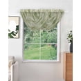 thumbnail image 2 of Waterfall Valances for Windows, Sage Green Geometric Kitchen Sheer Valance Curtains, Modern Morocco Abstract Art Rod Pocket Elegant Swag Valances for Living Room Bedroom, 47.2"x38.5", 1 Panel, 2 of 8
