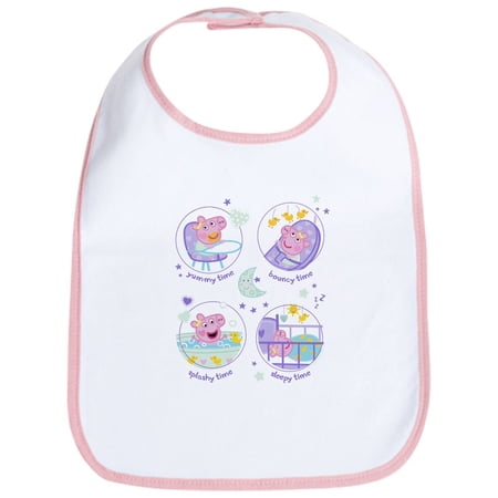 CafePress - Peppa Pig: Morning To Evening - Cute Cotton Cloth Baby Bib Toddler Bib