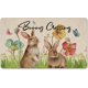 thumbnail image 1 of Felpudo decorativo con forma de conejo de Pascua, para interior y exterior, con diseño de flores y camión, para pasillo, 1 of 6