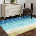 thumbnail image 4 of Summer Coastal Area Rugs 3x5 for Living Room, Turquoise Ombre Beach Ocean Waves Non Slip Washable Rug Runner, Low Pile Indoor Floor Carpet Mat Bathroom Rugs for Bedroom, Kids Room, 4 of 9