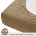 thumbnail image 5 of softan Flannel King Sheets Set 4-Piece Micro Polar Fleece Bed Sets with 15" Deep Pocket Fitted Soft Warm Sheet, Flat Sheet and Pillowcase, Tan, 5 of 7