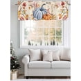 thumbnail image 3 of Hello Fall Valances for Windows Thanksgiving Pumpkin Flower Leaves Retro Texture Kitchen Valance Curtain Rod Pocket Small Curtains for Cafe Bathroom Laundry Basement 42" x 12", 3 of 8