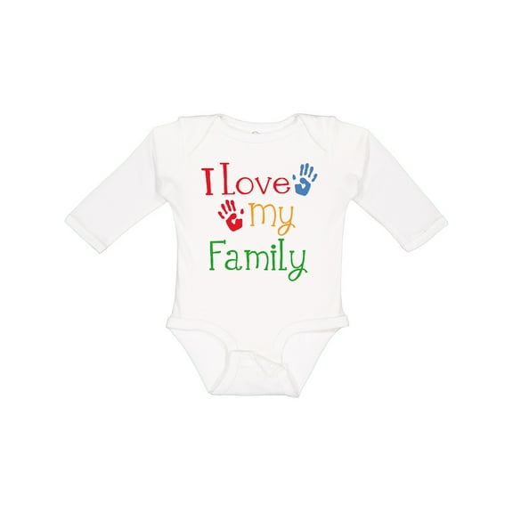 Inktastic I Love My Family Boys or Girls Long Sleeve Baby Bodysuit