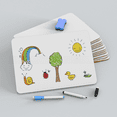 thumbnail image 4 of Pizarra blanca de doble cara portátil Mini sin marco de madera Escritorio de escritura Educación temprana para niños Inglés Hogar A4 Tablero de mensajes, 4 of 4