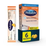 Pedialyte Electrolyte Powder Packets, Orange, Hydration Drink, 6 Single-Serving Powder Packets
