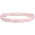 thumbnail image 1 of Bracelet Extensible Unisexe en Quartz Rose Mat Naturel avec Perles Rondes de 8 mm 7 Pouces, 1 of 5