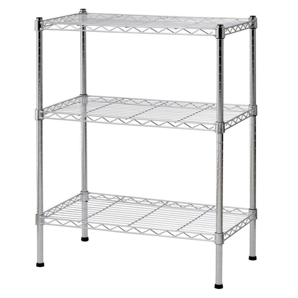 SamyoHome 3-Tier Adjustable Wire Multiuse Organizing Rack, Silver ...