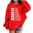 thumbnail image 4 of Teen Girls Hoodies Sweatshirts Winter Warm Pullover With Hood Pockets Clothes Red Size 13-14T, 4 of 4