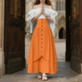 thumbnail image 5 of Hvyesh Renaissance Costume Women Medieval Victorian High Waisted Button Skirt Set, 5 of 8