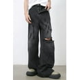 thumbnail image 5 of Distressed Baggy Loose Fit Denim Jeans with Raw Hem for Men Durable Everyday Casual Streetwear Fashion and Comfortable, 5 of 6