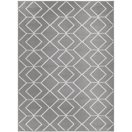 Kashan Rug - Antep Rugs Kashan King Collection 507 Trellis Polypropylene Indoor Area Rug Grey and Cream 5' X 7'
