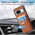 thumbnail image 4 of Phone Case for Google Pixel 8 5G Wallet Cover with Tempered Glass Screen Protector and Slim Ring Stand Credit Card Holder Magnetic Leather Cell Accessories Pixel8 Pixle Eight Women Men Brown, 4 of 14