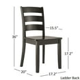 thumbnail image 7 of Weston Home Lexington Wood Dining Set with Bench and 4 Ladder Back Chairs, Black, 7 of 7