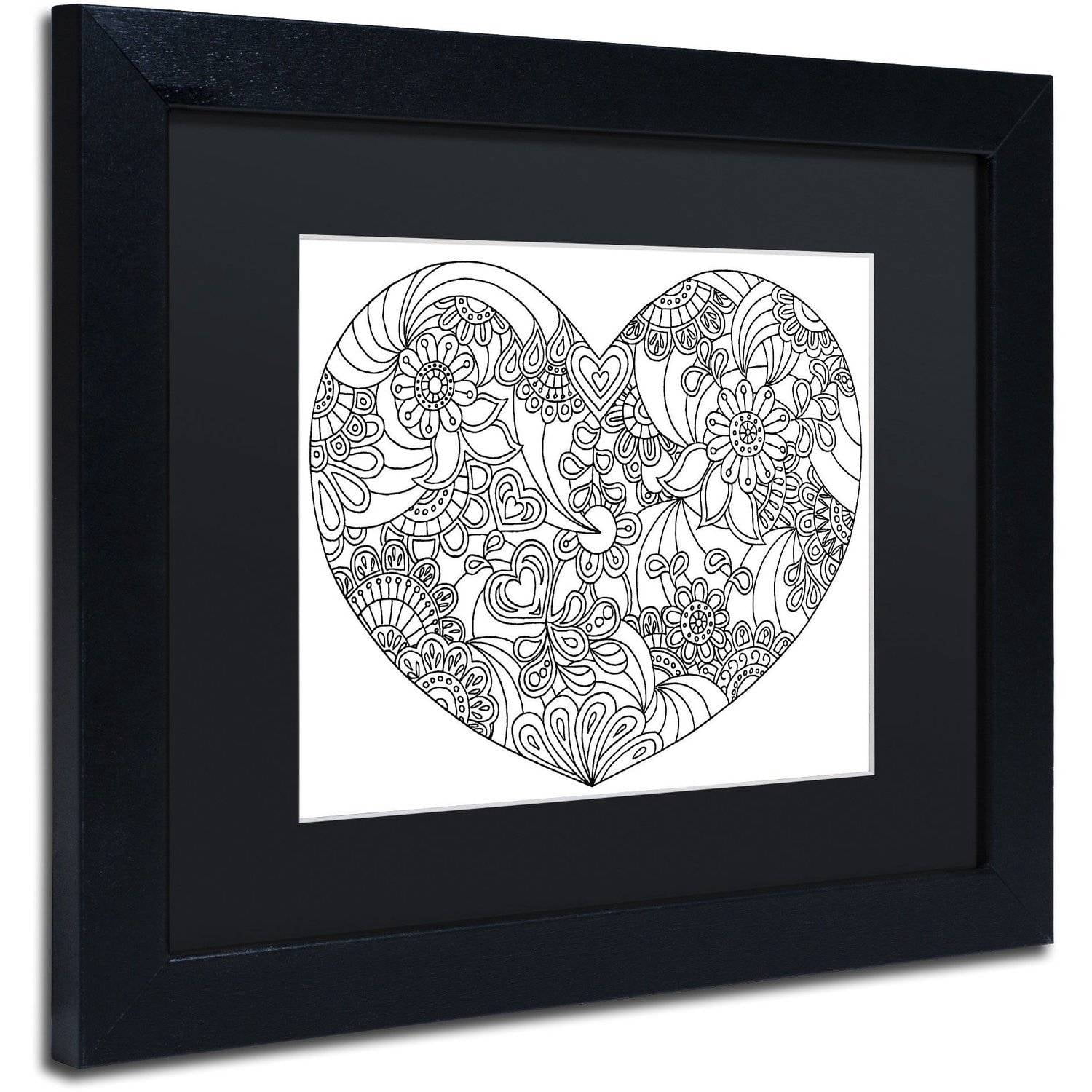Trademark Fine Art "Mixed Coloring Book 45" Canvas Art by Kathy G. Ahrens, Black Matte, Black Frame