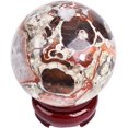 thumbnail image 2 of AMOYSTONE Divinatio Money Agate Ball 2.4-2.8" | Handcrafted Energy Stone Sphere with Wooden Rack, 2 of 8