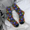 thumbnail image 5 of KLL Colorful Floral Print Cool Socks Men's Women's Crew Socks Funny Crazy Novelty Stockings, 5 of 6