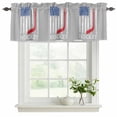 thumbnail image 2 of 2 Pack Valances for Windows, Gray American Flag Window Valances for Living Room/Bedroom/Bathroom, Abstract Red Hockey Stripes Us Flag Light Filtering Kitchen Curtain Valance 42"W x18" L, 2 of 9
