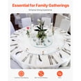 thumbnail image 2 of KFFKFF 40-inch Glass Revolving Serving Tray, Reinforced Glass Dinner Table Focal Point with 6 Spinning Casters, 360° Effortless and Quiet Swivel Tabletop Rotating Platter, Ideal for Family Reunions, 2 of 9