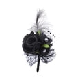 thumbnail image 4 of balikha Artificial Flower Wrist Corsage Bracelet for Anniversary Homecoming Ceremony black, 4 of 9