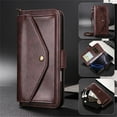 thumbnail image 2 of For iPhone 17 Pro Max Vintage Leather Wallet Case For Women Men Multi-Card Slots Hidden Button Pocket Detachable Shoulder Strap ,Shockproof Phone Case,Brown,For iPhone 17 Pro Max, 2 of 10