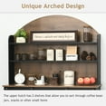 thumbnail image 2 of DreamCurship Farmhouse Coffee Bar Cabinet, 67" Kitchen Hutch with 2-Tier Open Shelves, Coffee Bar with 9 Racks, Black, 2 of 7