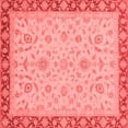 thumbnail image 1 of Ahgly Company Machine Washable Indoor Square Oriental Red Traditional Area Rugs, 3' Square, 1 of 4