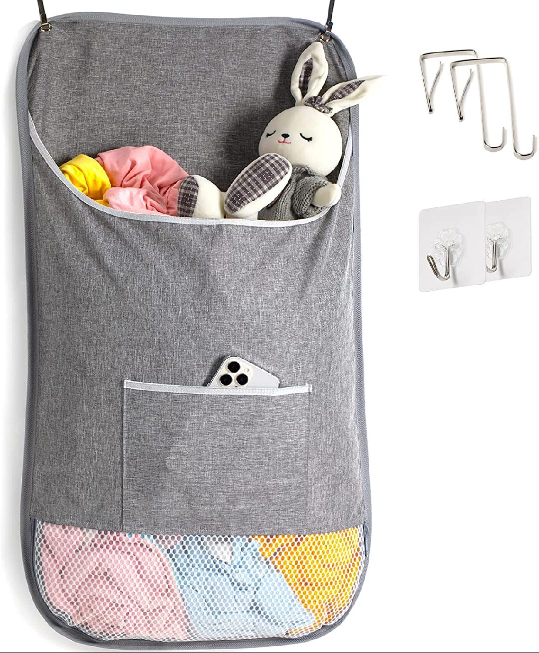 Hanging Laundry Hamper Bag, Over the Door Laundry Bag with UShaped