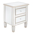 thumbnail image 6 of IVV Mirrored Nightstand with 2 Storage Drawers, Glass Bedside Table for Bedroom, Silver & Gold, 6 of 10