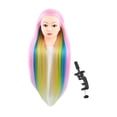 thumbnail image 1 of Cabeza de muñeca de entrenamiento jinwen para peluquería cabello rosa 70 cm, 1 of 8