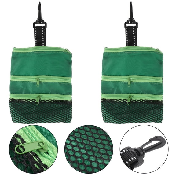 GOOHOCHY  2 Pcs Storage Bag Tee Pouch Holder Golf Accessories Pouches Green