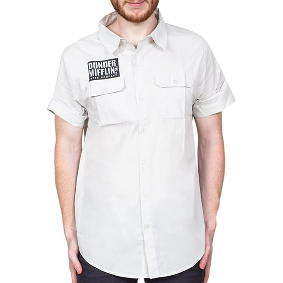 The Office Dunder Mifflin Warehouse Button Up Short Sleeve Shirt