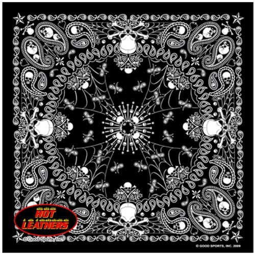 Black & Silver Guns All Over Print Bandana - 22"x22" Cotton Biker Scarf By Rothco