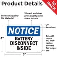 thumbnail image 2 of Battery Disconnect Inside OSHA Notice Vinyl Decal Label 5 Inch x 3.5 Inch - 10 Pack, 2 of 6