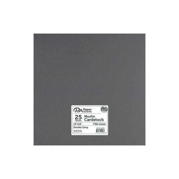 Paper Accents Cardstock 12"x 12" Muslin 73lb Smoke Gray 25pc