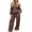 Coffee, variant on hoksml Women's Polka Dot Two Piece Outfit Off Shoulder Top Wide Leg Pants Casual Lounge Set Comfort