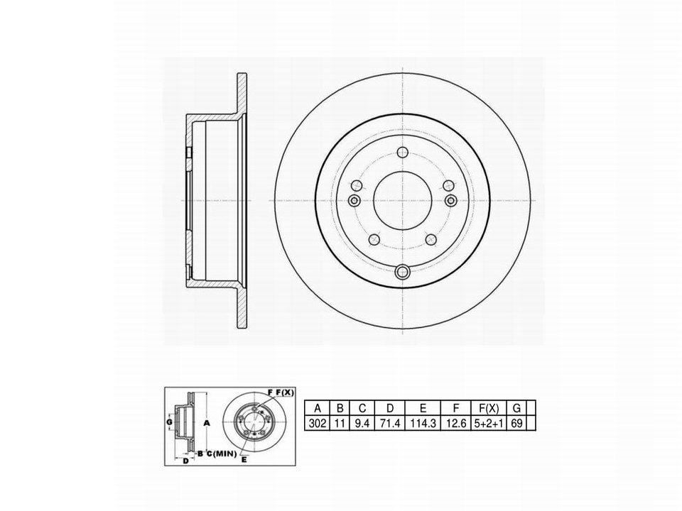 Winstop Brake Rotor, Rear WS239383, Hyundai Santa Fe 2009-2007