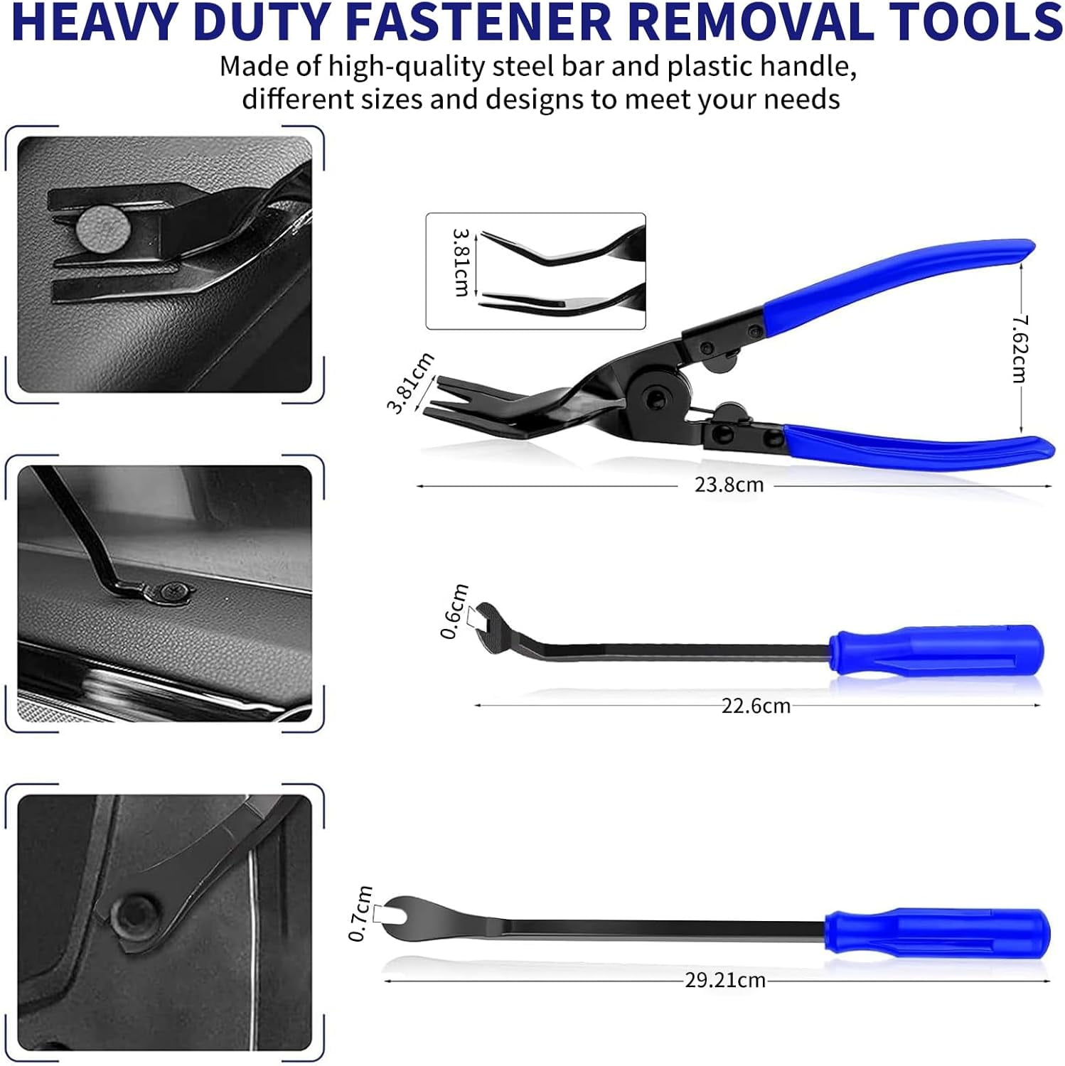 stusgo 148Pcs Trim Removal Tool Kit, Car Panel Door Window Audio Pry Tool Kit, Auto Clip Pliers Fastener Remover, Push Pin Puller, POM Material Interior Trim Repair Tools Set with Storage Bag